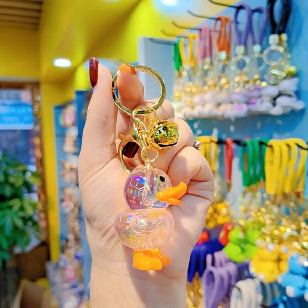 Glow In The Dark Keychain Duck Keychain Key Ring For Women Gift Funny Creative Colorful Simulation Animal Bag Car Keychain
