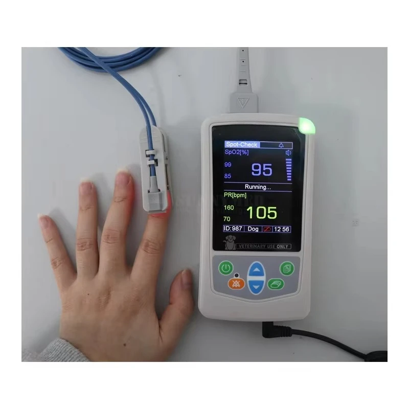 

Профессиональный ветеринарный пульсоксиметр с портативным дизайном и датчиками для ухода за животными