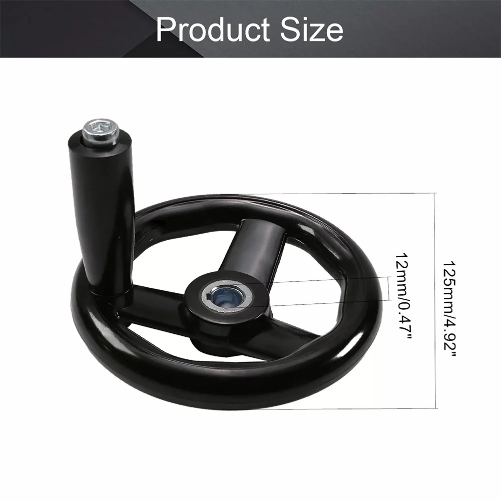 D125/200/100/160mm 3 Spoke Hand Wheel With Revolving Handle For Milling Machine Rotating Handle Modern Design