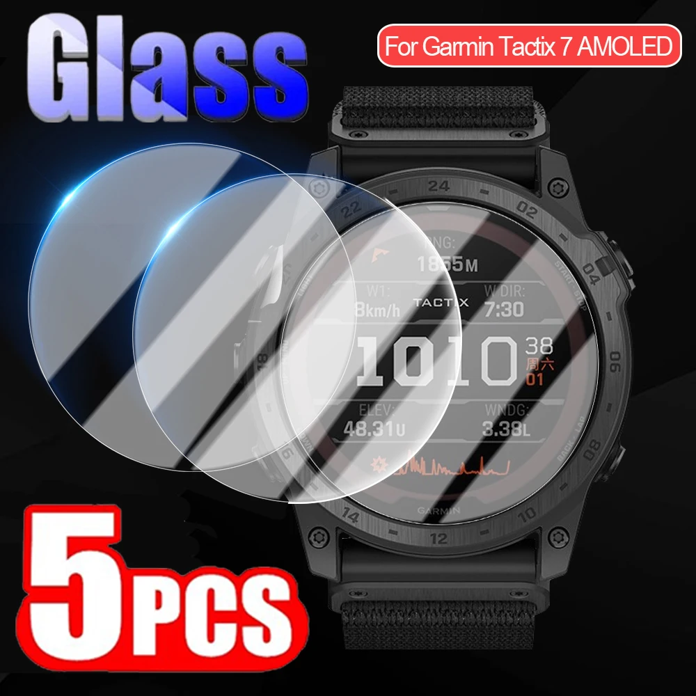 9H Hardness Tempered Glass For Garmin Tactix 7 AMOLED Smart Watch Screen Protector Film HD Clear Protective Cover Glass