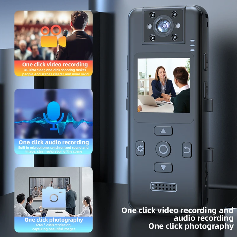 

Портативная мини-экшн-камера 4K WiFi 2026 для спорта и видеоблогинга, носимая, с ночным инфракрасным видением, магнитная