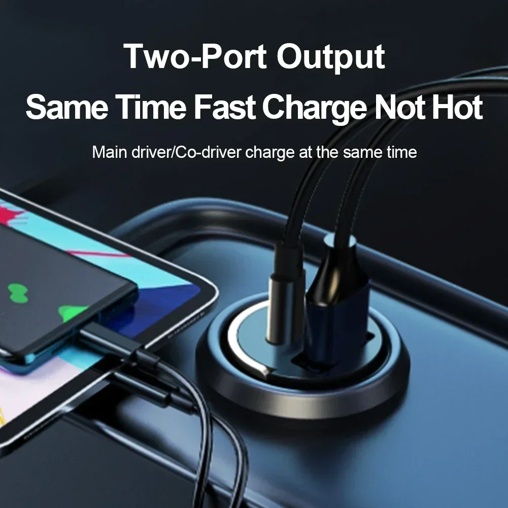 100 واط USB شاحن سيارة صغير شحن سريع منافذ مزدوجة شاحن الهاتف نوع C QC3.0 PD شواحن السيارات آيفون شاومي هواوي سامسونج