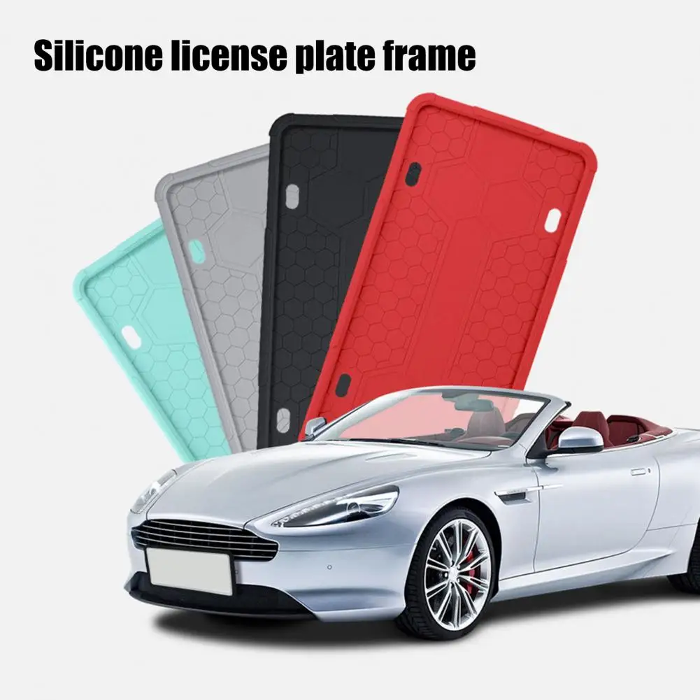 Silicone License Plate Holder Honeycomb Anti-Slip Texture License Holder No Noise Rust-Proof Anti-Collision License Plate Rack