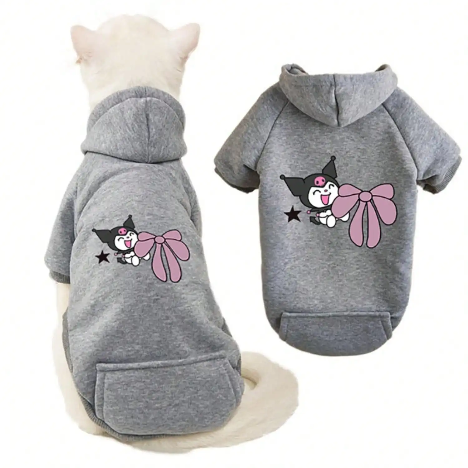 Katzen- und Hundepullover, Sportlicher Haustier-Hoodie, Cartoon-Kapuzenpullover, Hunde- und Katzen-Kälteschutz-Hoodie