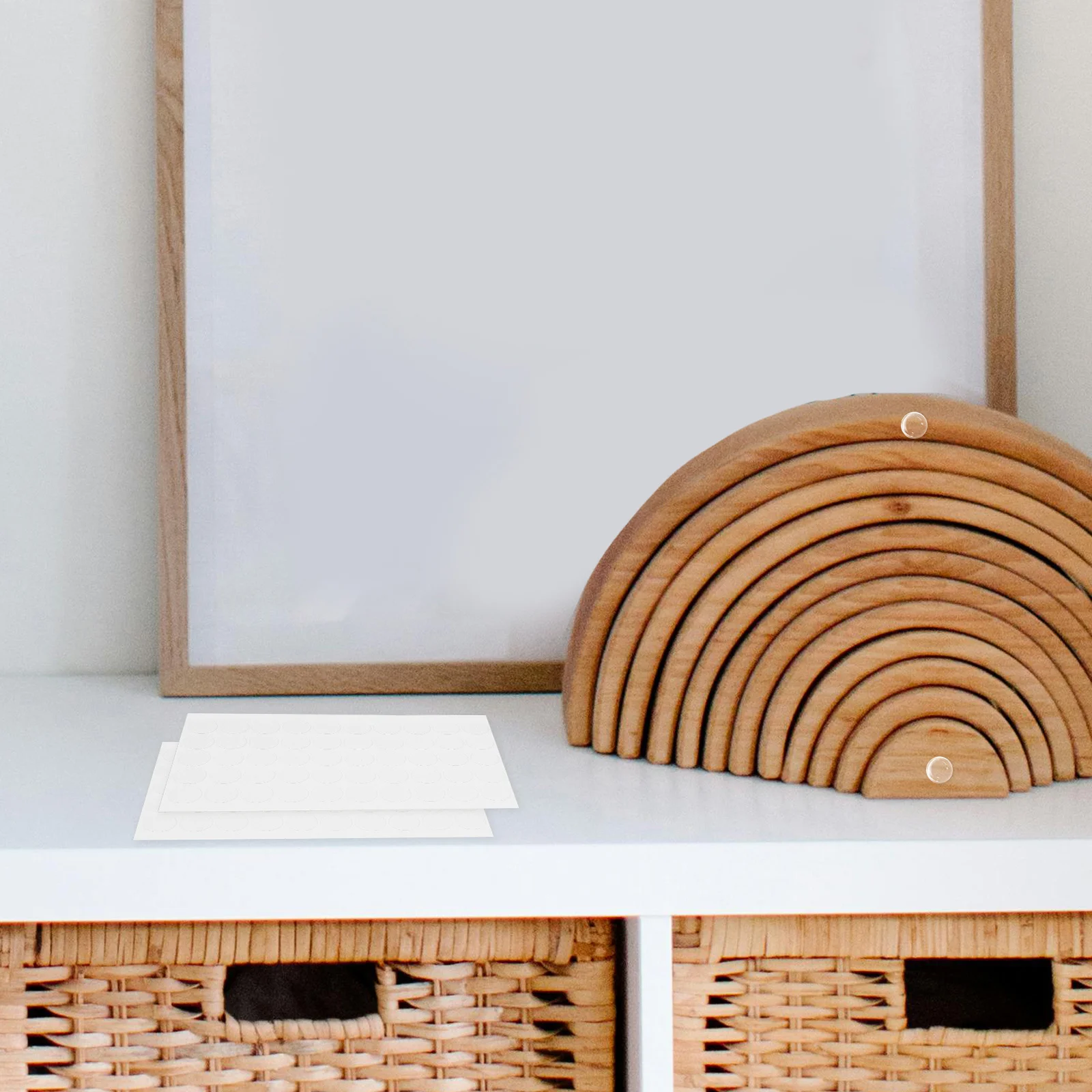 300 قطعة شفافة مزدوجة الجوانب لا بقايا نقاط لاصقة 0.59 بوصة واضحة مستديرة لزجة تك لملصقات إطارات الصور خفيفة الوزن #2