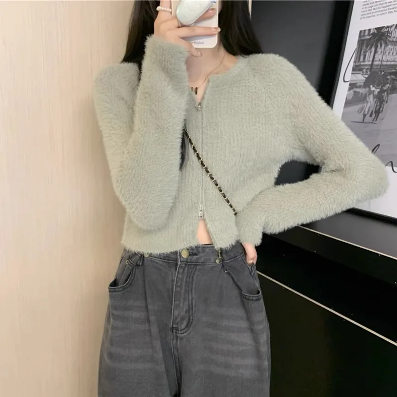 Thin Stylish Western Style Soft Sticky Early Paired With Long Sleeved Base Knit Sweater For Women In Spring, Autumn, And Winter