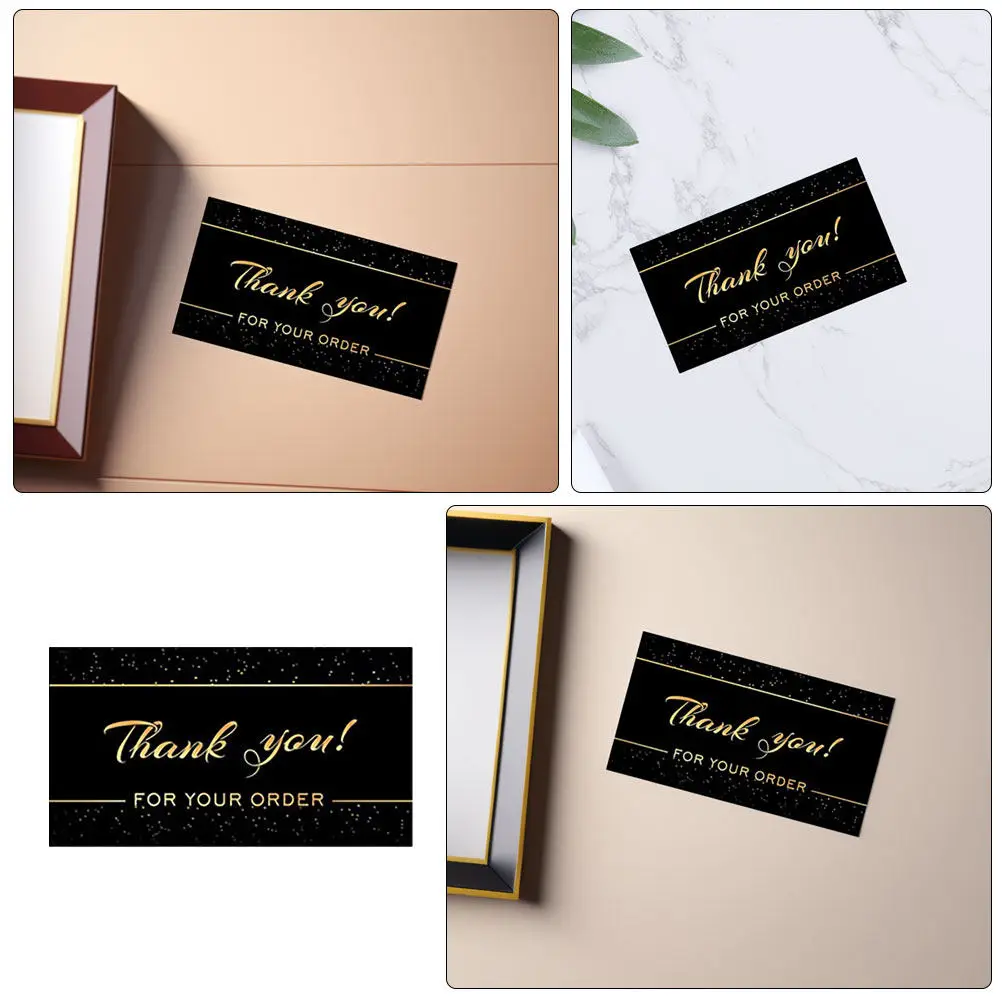 50Pcs Black Foil Stamped Thank You Cards Elegant Thick Cardstock Appreciation Cards for Wedding Business Graduation Holiday