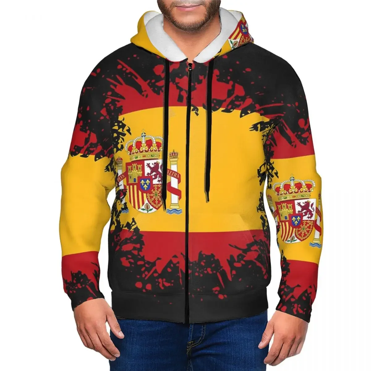 

Испания сувенир достопримечательность флаг Испании дорожные толстовки на молнии пуловер в стиле Харадзюку осень зима мужчины женщины толстовка топы с длинными рукавами