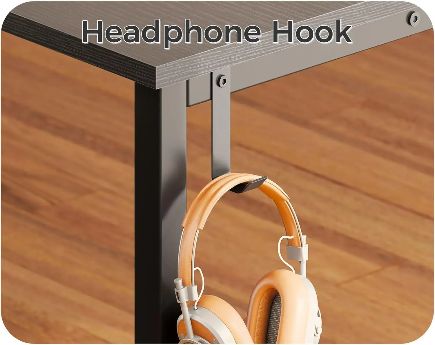 XMSJ Computer Desk - 48 Inch Office Writing Desk For Home, Student Study Desk With Storage Bag, Headphone Hook & Power Outlets