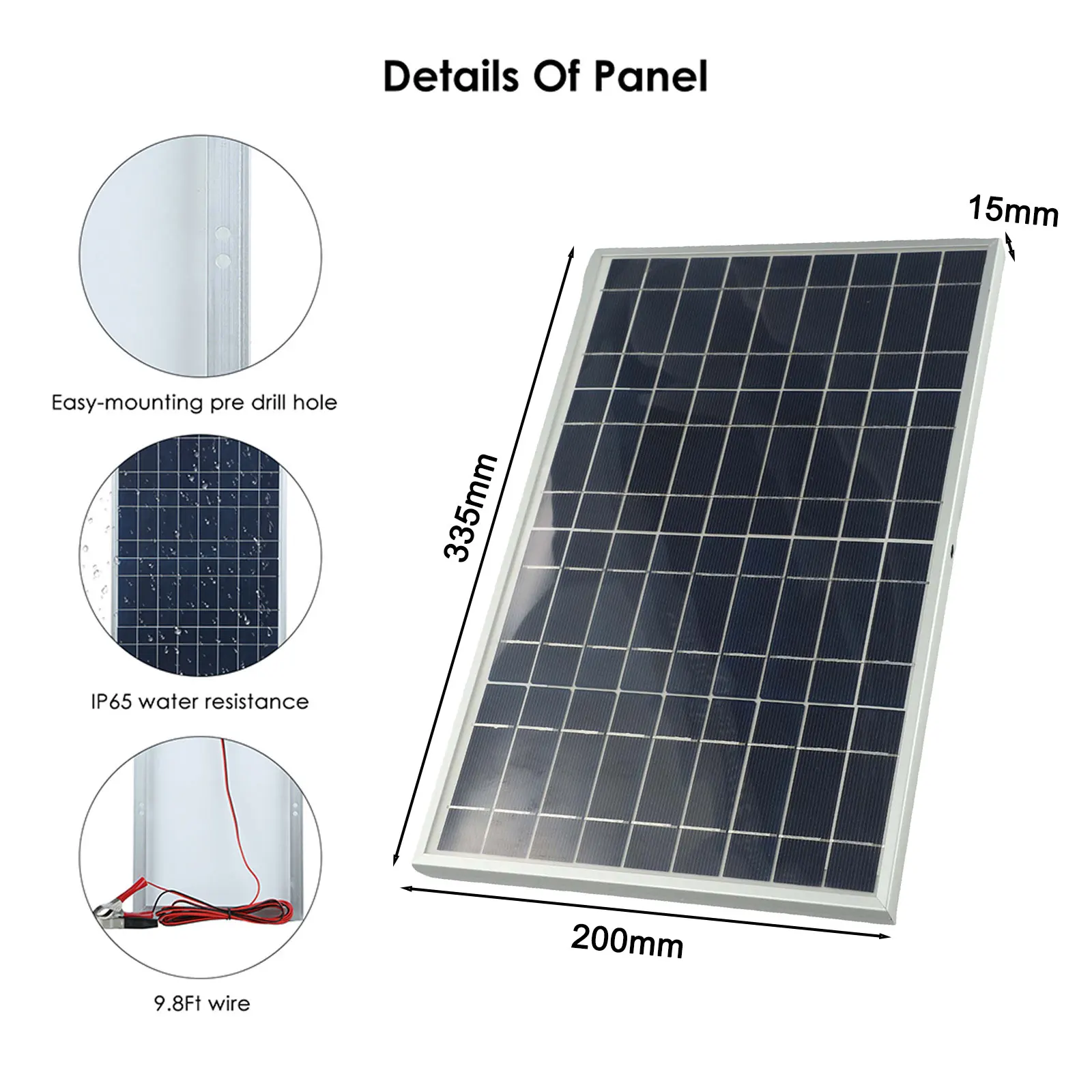 12 Vdc 15W Solar Pa…
