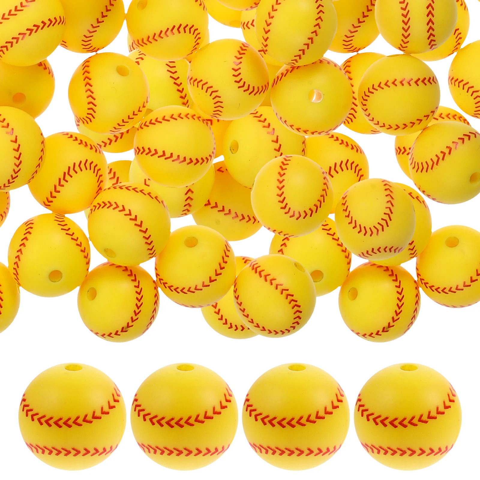 50Pcs Sports Beads for Keychain Making DIY Pendant Charms Smooth Sturdy Safe Material Jewelry Accessory Beads for Crafts