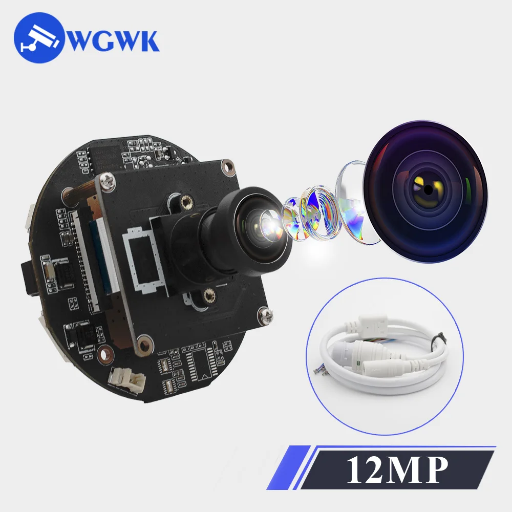 

WGWK 12MP IP POE Digital Camera Module Sony IMX577 Webcam Board 4K HD CCTV Starlight Camera Security Protection Face Detection