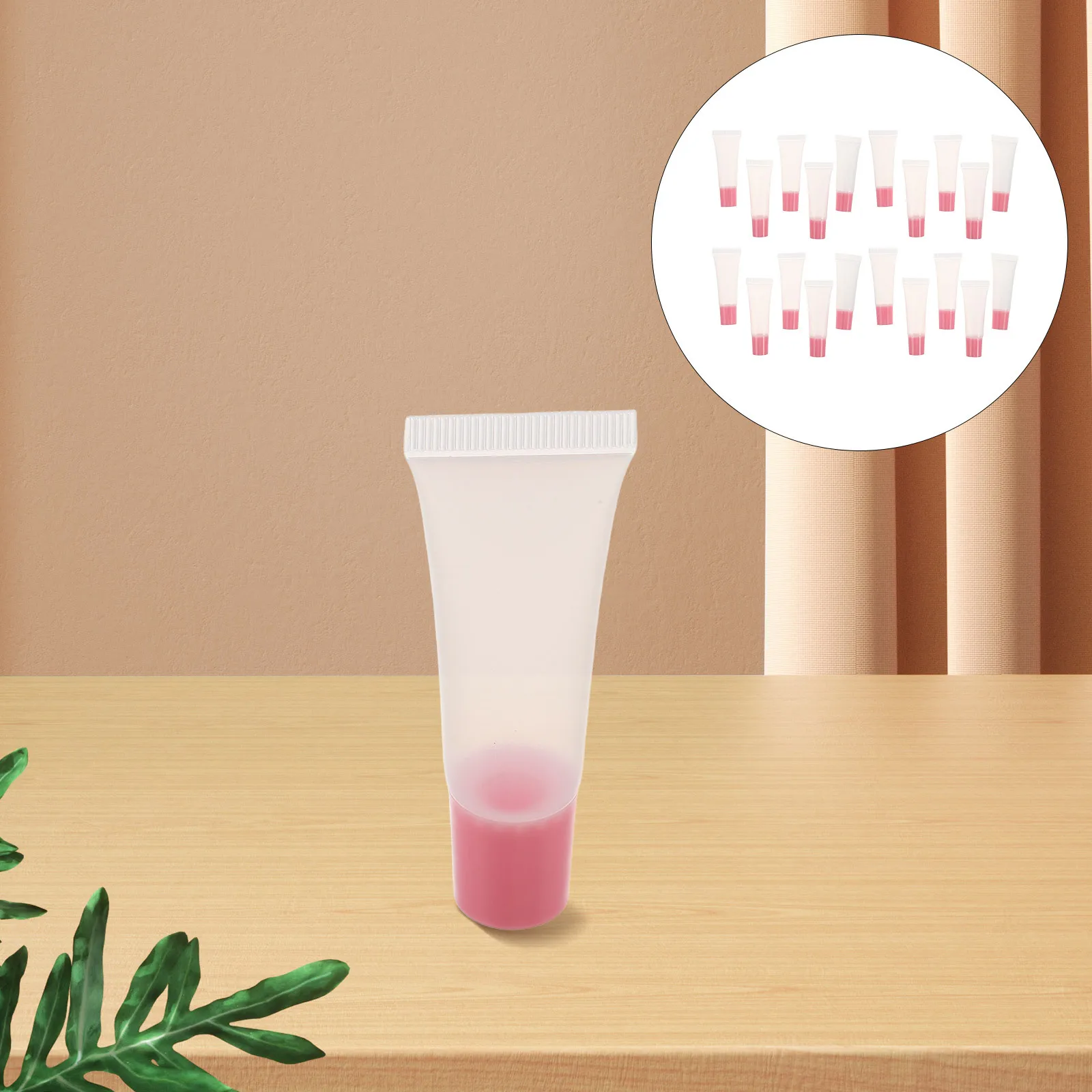 20 قطعة أنابيب ملمع الشفاه الشفافة حاويات بلسم الشفاه البلاستيكية الفارغة القابلة لإعادة الملء تصميم مانع للتسرب لمستلزمات السفر ذاتية الصنع #3