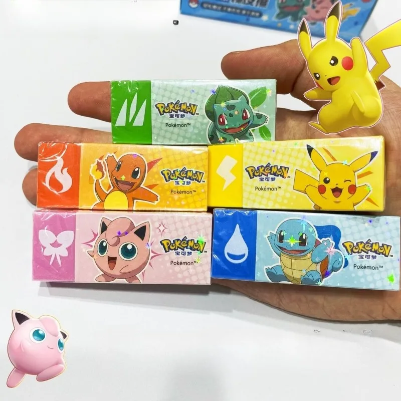 borrachas-de-personagens-pokemon--pikachu-bulbasaur-charmander-squirtle--material-escolar-limpo-e-sem-costura-para-criancas