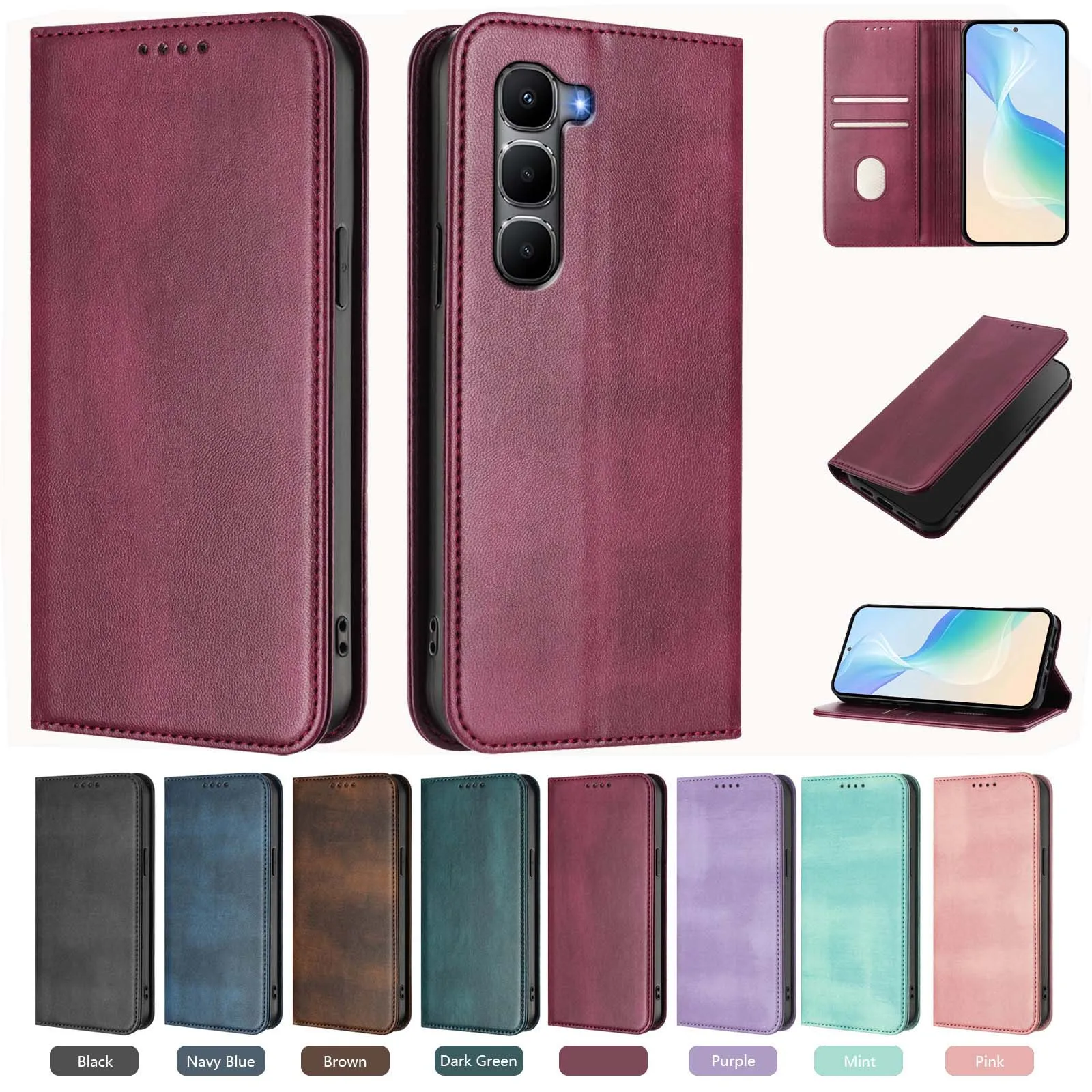 Vintage RFID Blocking Phone Case For Samsung Galaxy A05s A06 A07 A18 A26 A27 A34 A55 A57 Funda Book Wallet Flip Leather Cover