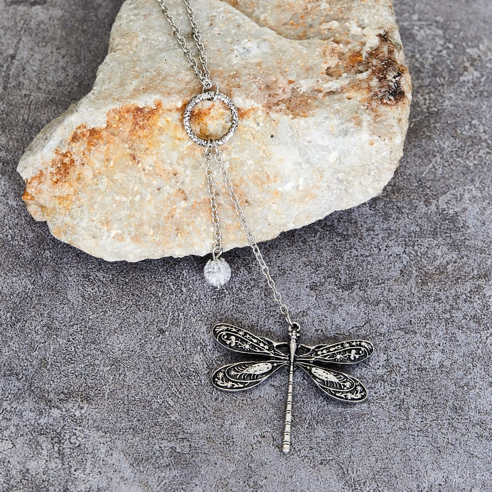 Vintage Ethnic wind Zircon Dragonfly pendant necklace Bohemian fashion women's jewelry necklace accessories suitable party gifts