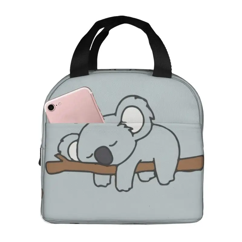 

Термосумка для обеда с изображением ленивого коалы для женщин, изолированная сумка-холодильник для еды, портативная сумка для офиса, работы, пикника