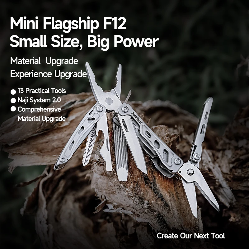 NexTool Keychain Mini Flagship F12 Folding Multi Tool 13 In 1 Screwdriver Pliers File Ruler Bottle Opener Scissors EDC Hand Tool
