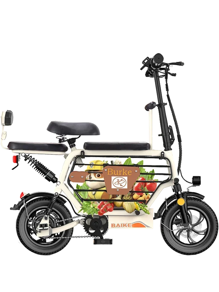 Bicicleta eléctrica para mascotas, bicicleta pequeña ultraligera con batería para madre e hijo, para mujer