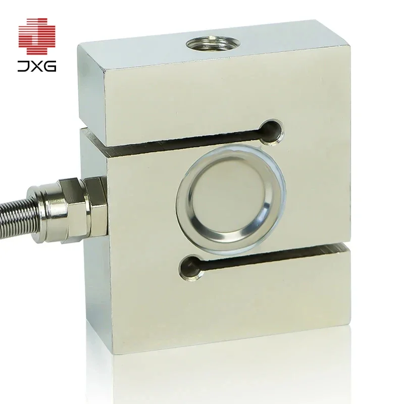 S-Type Load Cell Force Sensor 500KG-10 Ton, Dual Way Pressure Pull Measuring Transducer for Stress Tension and Weighing