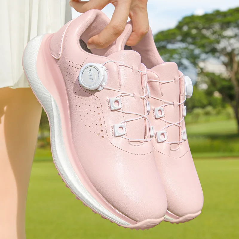 PGM Golf Women Sneakers Waterproof Anti-Skid Rotate Shoelace Lady Sports Shoes High Elasticity Shock-absorbing Comfortable XZ444