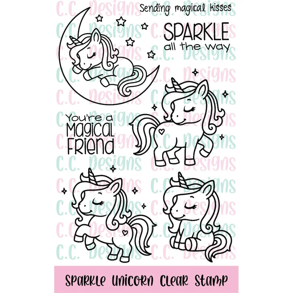 Sparkle Unicorn Clear Swissie Love Clear Stamp Set 2025 New For Diy Scrapbooking Crafts Maker Photo Album Template Handmade — zdjęcie 4