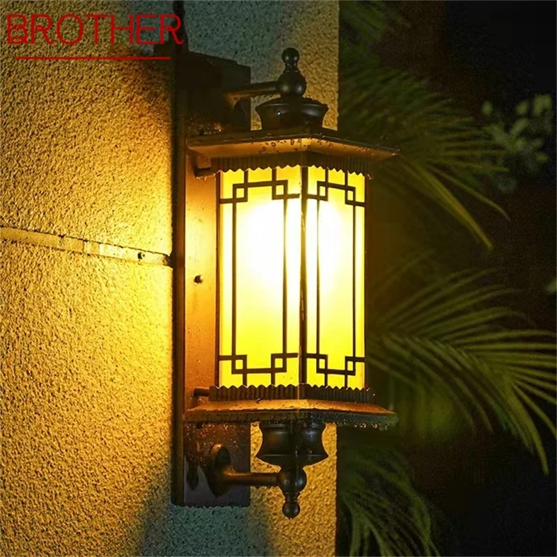 

BROTHER Outdoor Wall Sconces Light LED Classical Waterproof IP65 Retro for Home Balcony Decoration Lamps