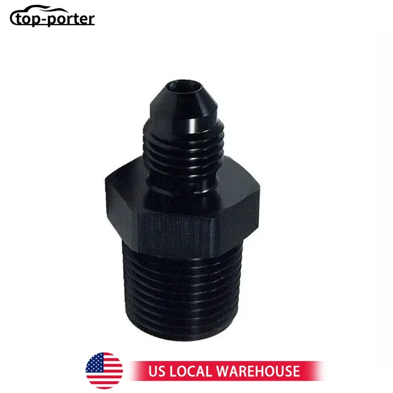 

1/2PCS AN4 AN6 Straight Male Flare Fuel Hose End Fitting Adapter Black
