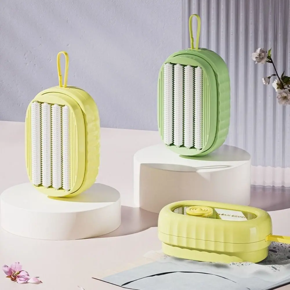 Multifunctional Clothes Cleaning Brush with Soap Dispenser Press Liquid Underwear Laundry Brush Portable Bathroom Cleaner