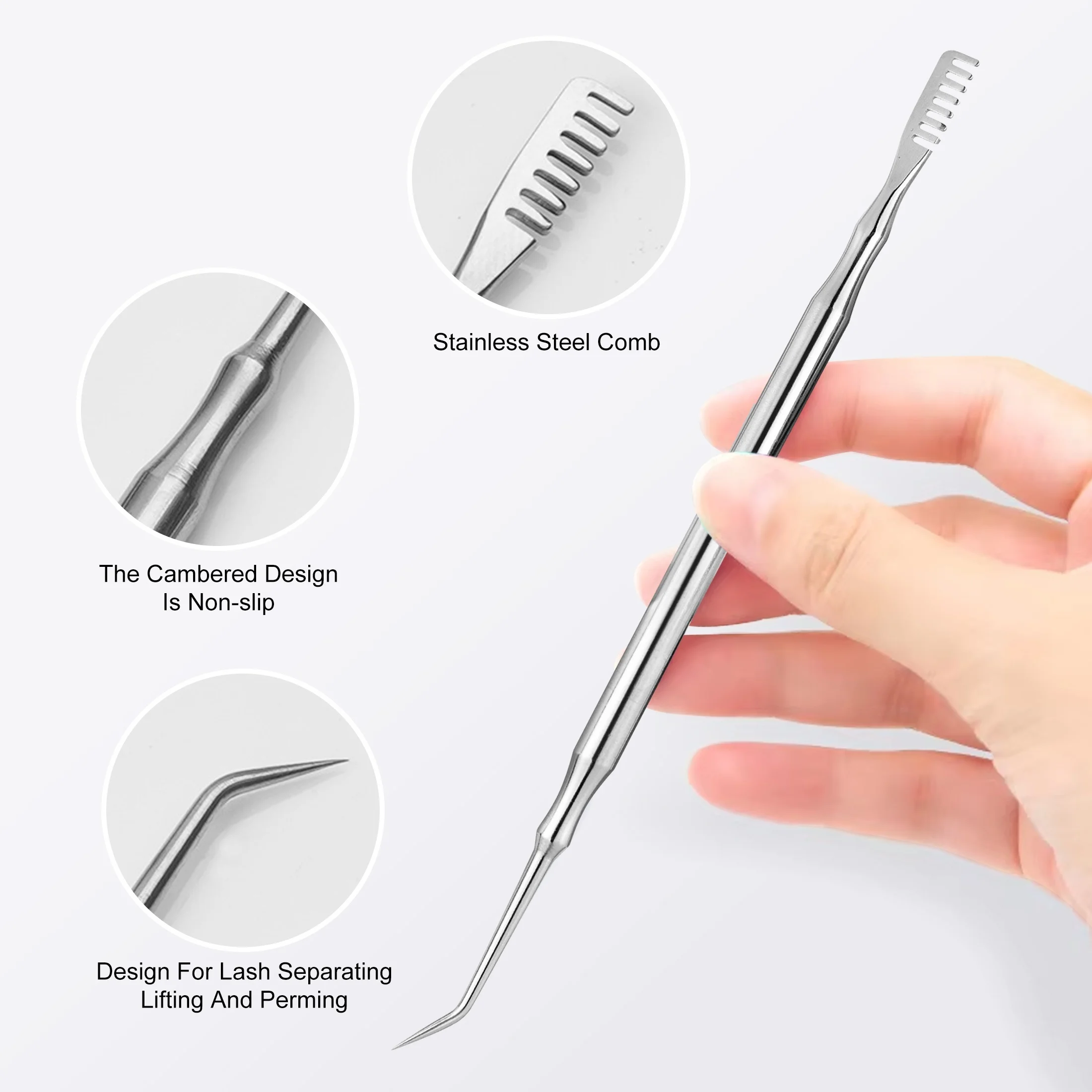 1 szt. Dwustronny szczoteczka do paznokci ze stali nierdzewnej, grzebień do czyszczenia, bez zapachu, narzędzie do pielęgnacji paznokci z żelem kryształowym