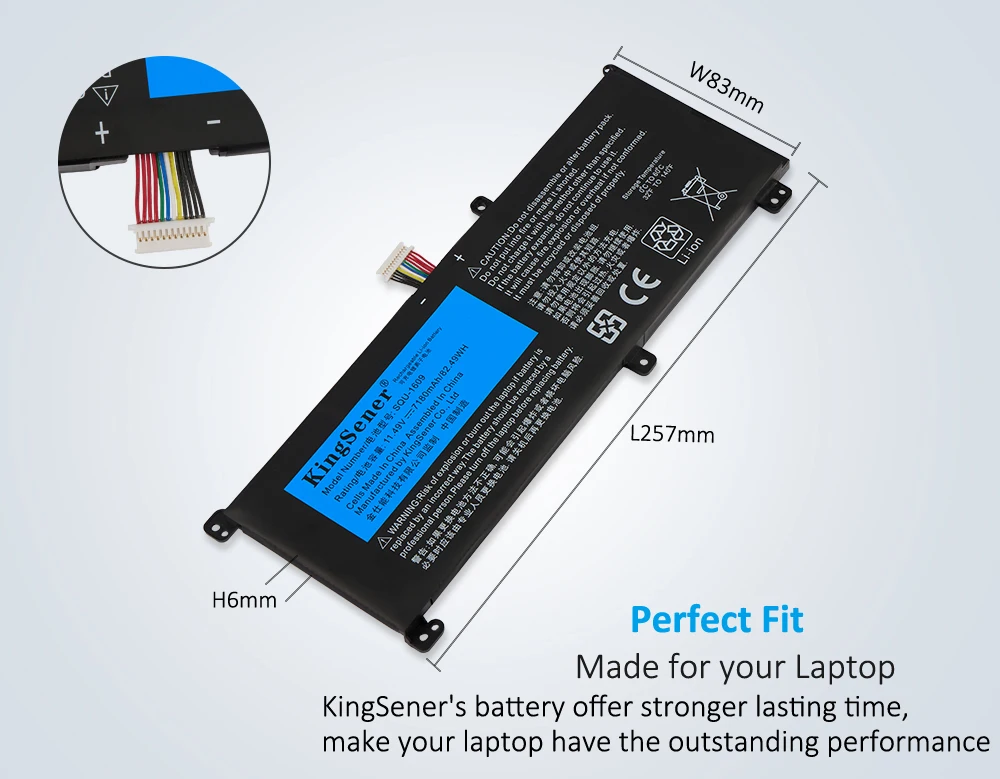 Imagem -04 - Bateria Kingsener para Hasee Thunderobot Squ1609 Squ-1710 15g870-xa70k Dino-x5ta x6 X7a 4k X8s Thor 911s Z6-kp5g Qnl5s02