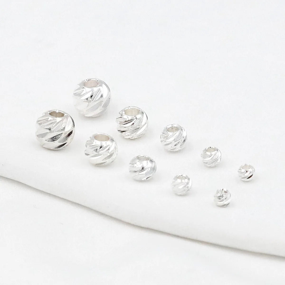 2.5-6mm Brass Diagonal Stripe Spacer Beads For DIY Necklace Bracelet Making Separators Flat Loose Beads Jewelry Accessories