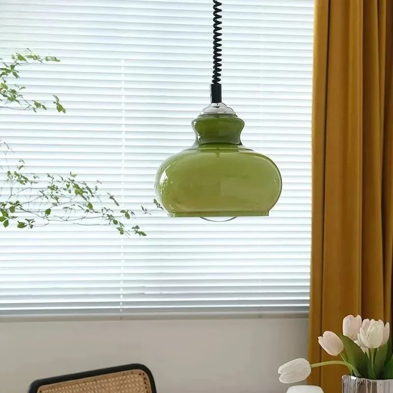 

Французские Ретро Стеклянные Люстры Баухаус Молочно-Белые Зеленые Оранжевые Стеклянные Лампы Средневековый Кремовый Стиль Спальня Обеденный Стол Люстра