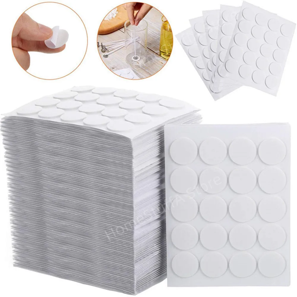 100pc Candle Wick Stickers Adhesive Heat Resistance Foam Double-sided Tape for Wax Fixed Base Holder Stand Candle Making Supplie