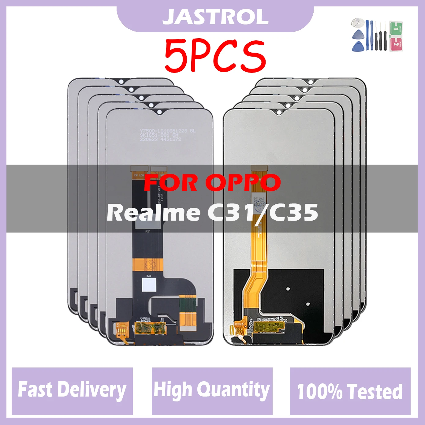 

5pcs LCD For OPPO Realme C35 LCD RMX3511 LCD Display Screen Touch Panel Digitizer For Realme C31 LCD Frame RMX3501 Display