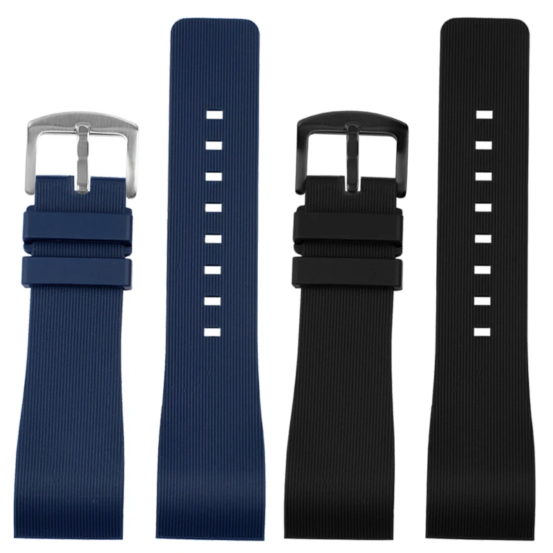 Watch Strap for Cartier Santos W20121U2 Series High Quality Waterproof Silicone Watchband Rubber Men and Women Black 20mm 23mm