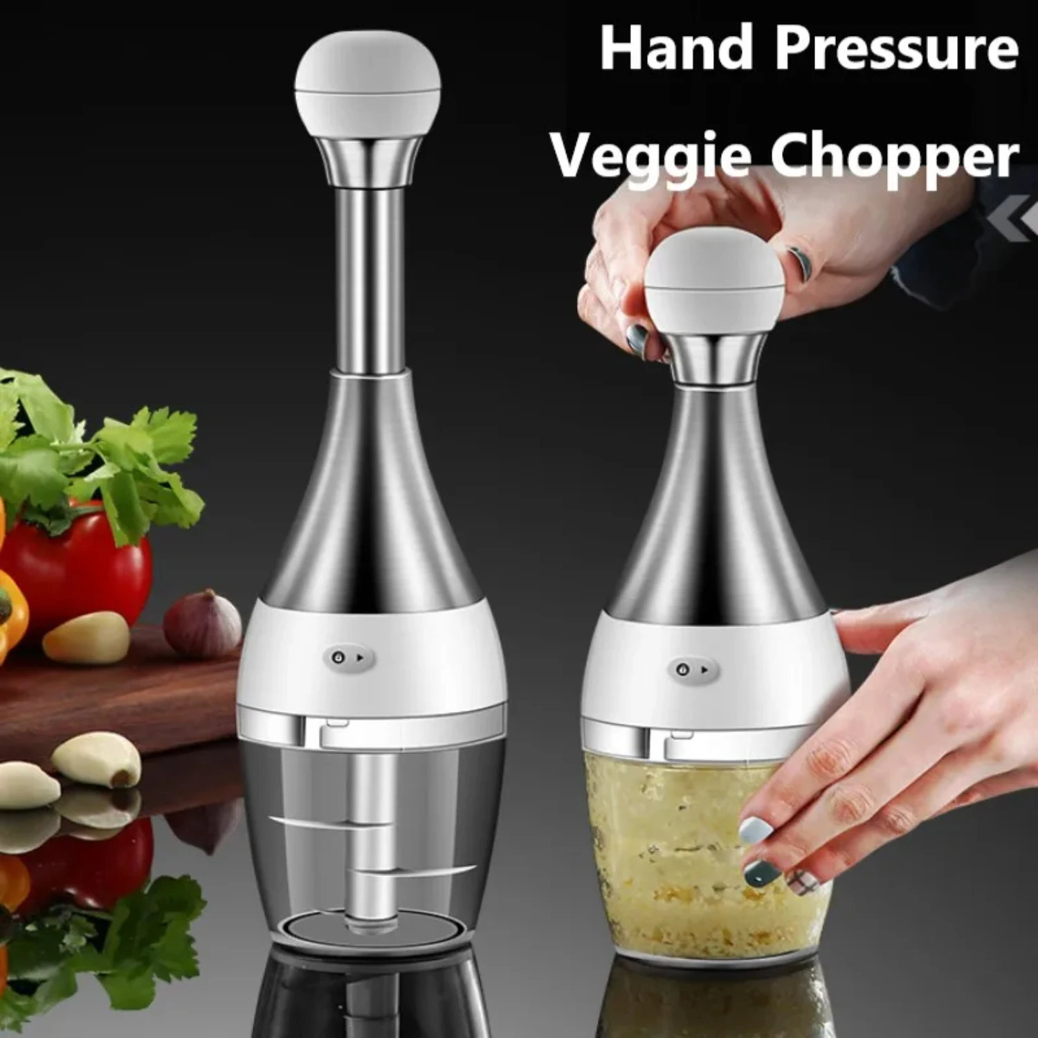 

304 Stainless Steel Pressing Mincer Household Multifunctional Vegetable Cutter Pounding Garlic Child Food Supplement Crushed