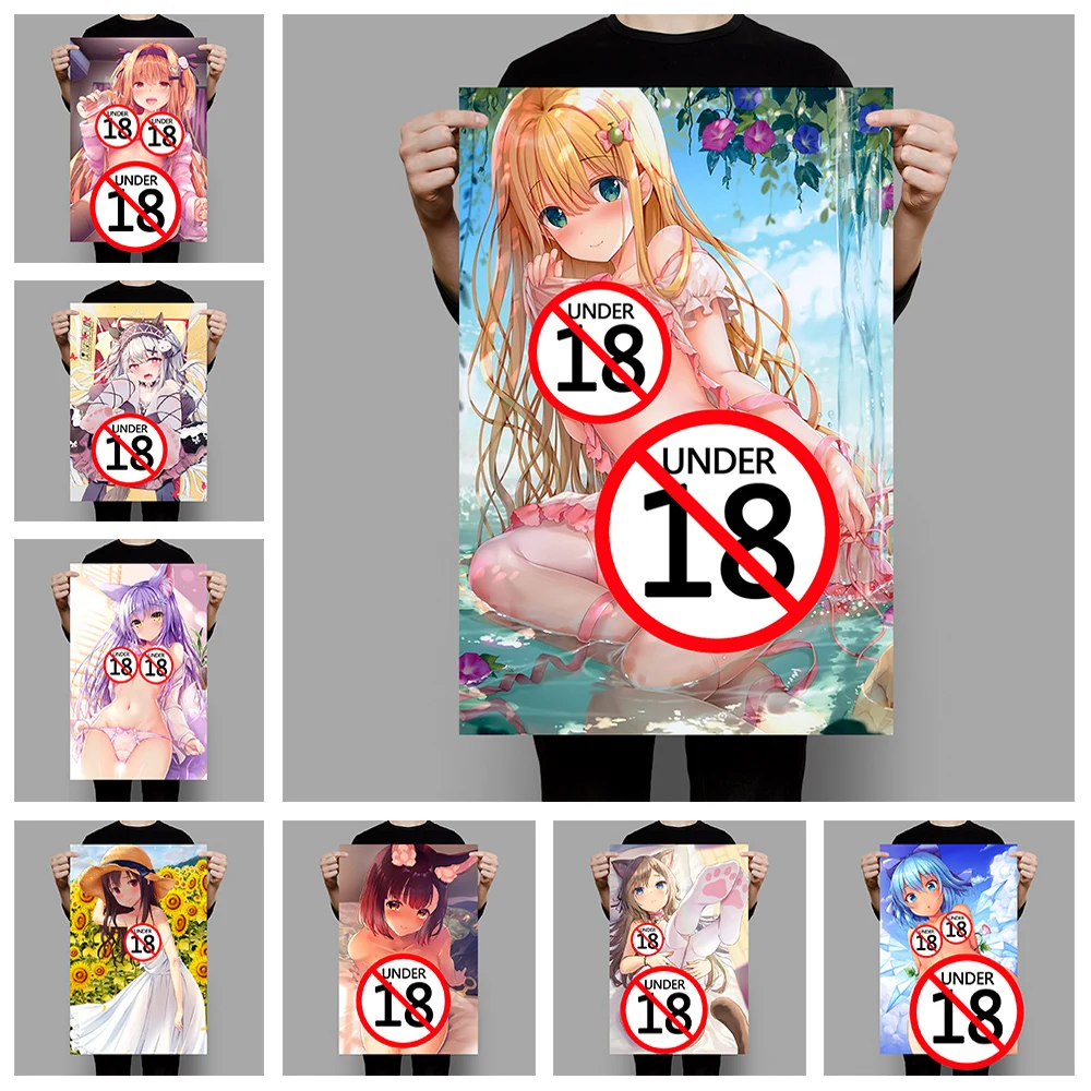 1pc Anime Sexy Loli Girl Poster HD Prints Manga Room Home Bedroom Decor Adult Cartoon Aesthetic Wall Art Canvas Painting Mural