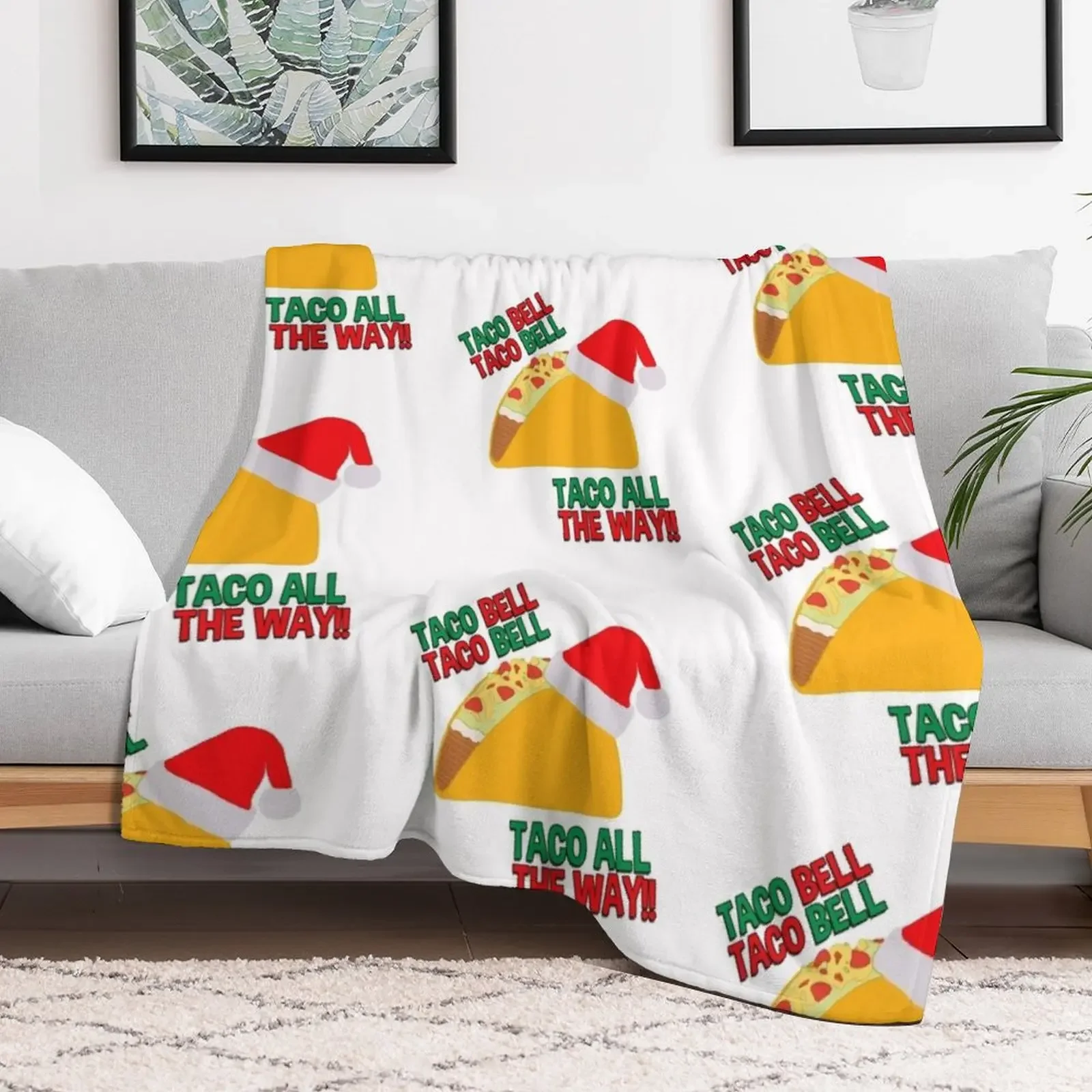Taco Bell, Taco Bell, Taco All The Way! Throw Blanket Foldable Soft Warm Blanket for Outdoor Use