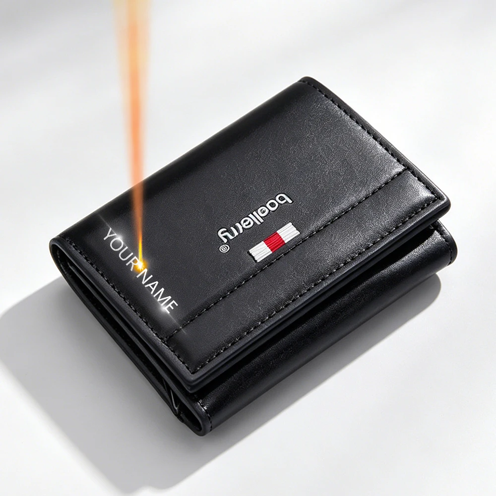 Image of Baellerry RFID Herren-Kartenetuis mit Namengravur Fotohalter Männliche Geldbörse Kartenhalter Popup Herren-Kartentasche Brieftasche