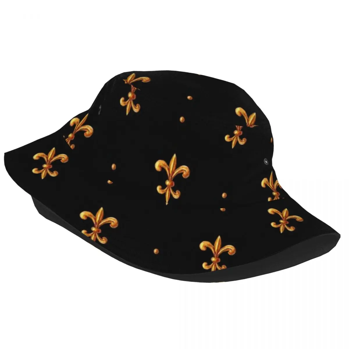 Baroque Fleur De Lis Unisex Casual Sun Hat Bucket Bob Hip Hop Cap Fisherman Panama