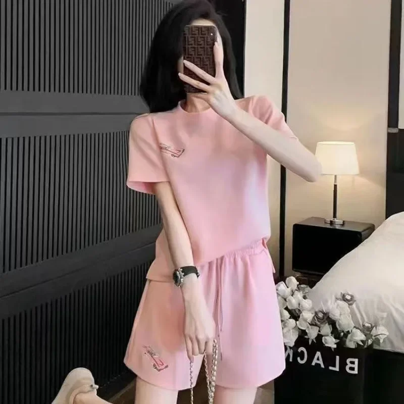 New Short Sets For Women 2 Pieces Sleeve Woman Shorts Summer Fashion 2024 Tailor Matching Cheap And Korean Style Offers Stylish