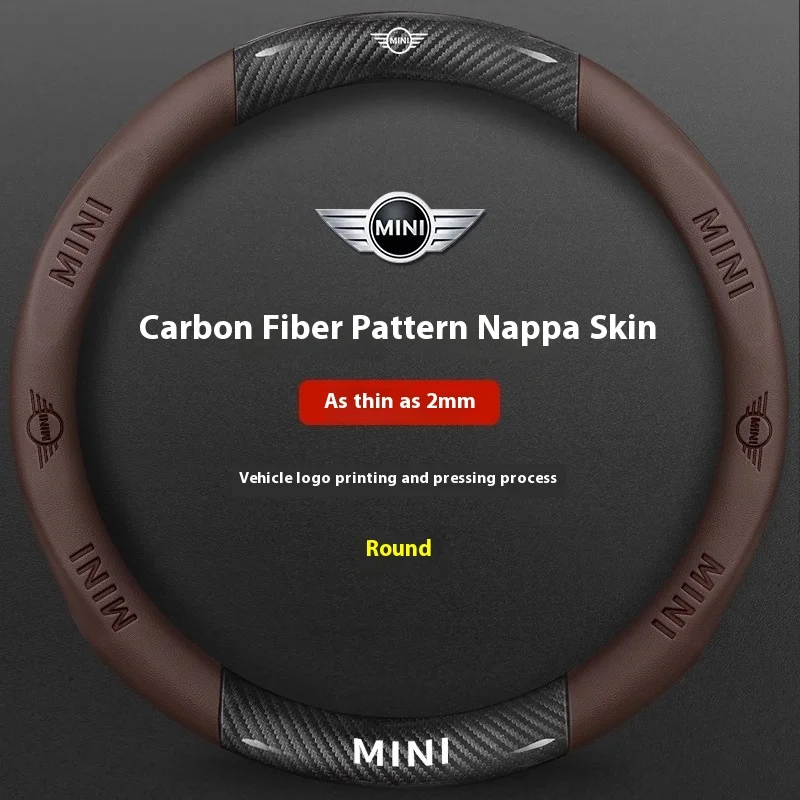 Mini Cooper S JOHN COOPER WORKS Clubman Countryman JCW F55 F56 R60 R59 Carbon fiber Leather Car Steering Wheel Cover Accessories