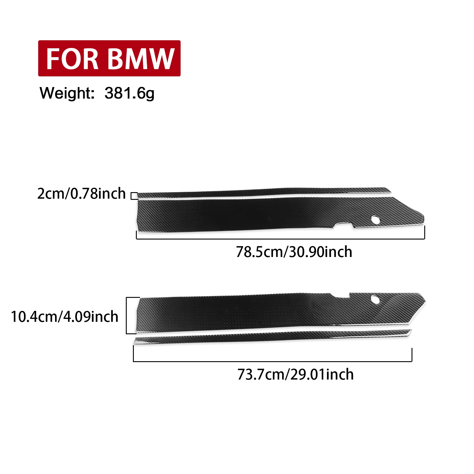 For BMW 3 Series E90 2005-2012 Real Carbon Fiber Stickers Rear door inner window panel strip Car Accessories Interior decorative