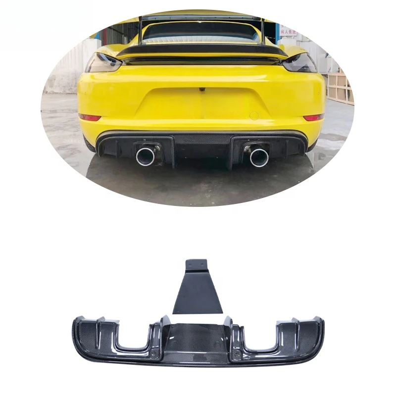 

Real Carbon Fiber Rear Bumper Lip Diffuser for 718 Cayman Boxster 2016-2018 Car Accessories