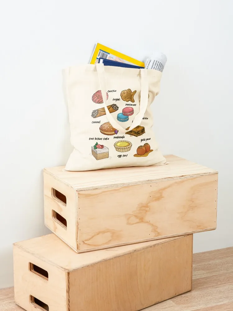 Pastries of the World Tote Bag bags luxury women tote bag canvas Fabric bag Big