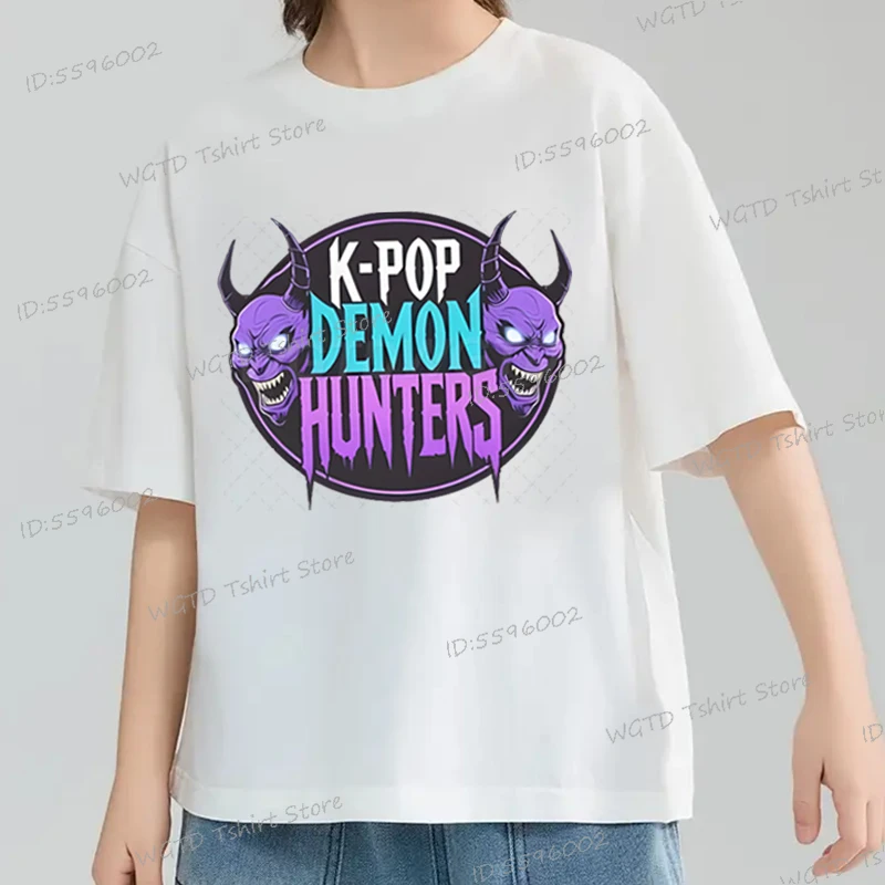 

KPop Demon Hunters T Shirt Kids Fashion Cotton Short Sleeve Tee Demon Hunters Girl Boy Clothes 2025 Movie Fan Outfits Gifts