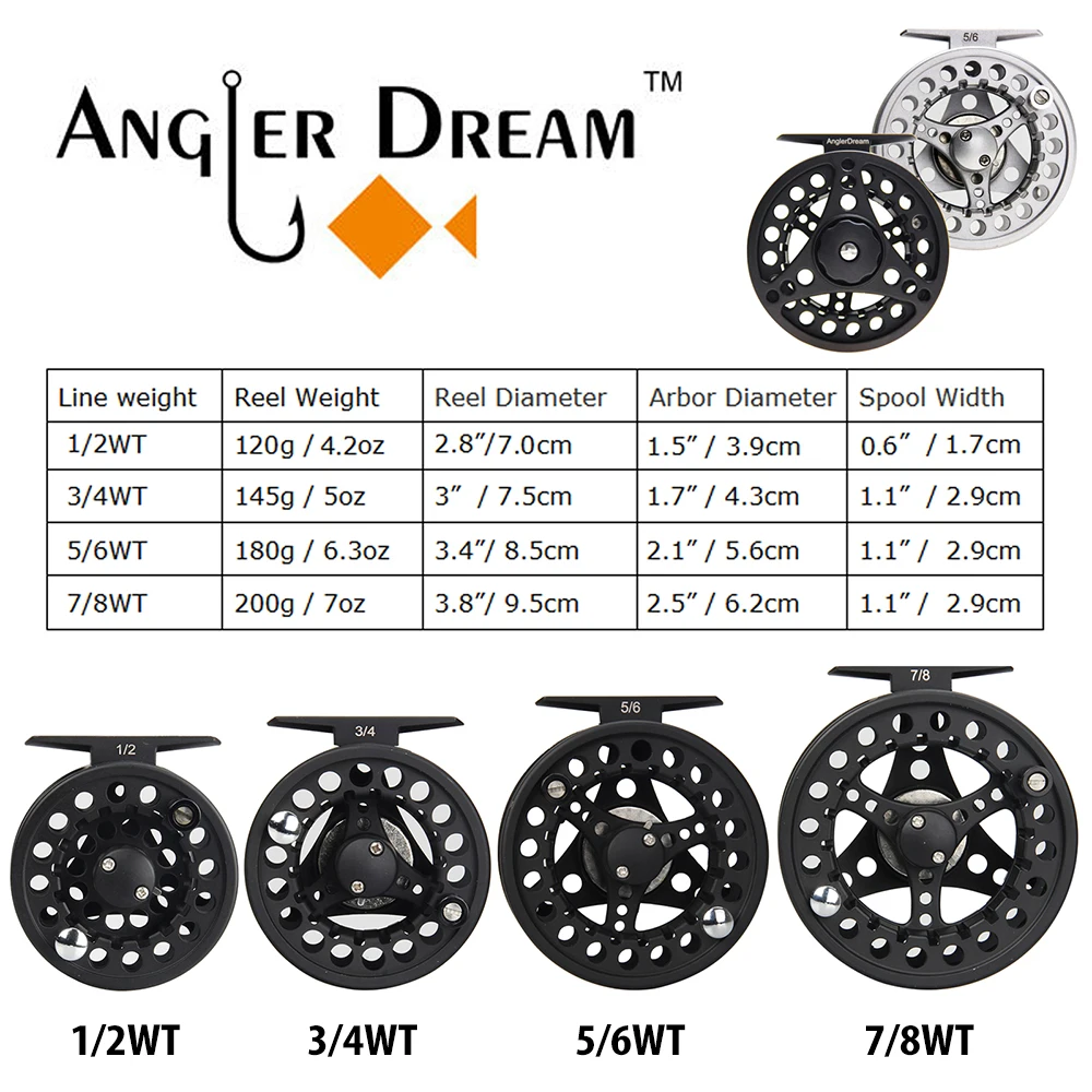 Imagem -05 - Liga de Alumínio Grande Arbor Fly Fishing Reels Black Fly Reel com Linha Azul Combo Peso Forward wt 2wt wt 4wt 6wt 8wt