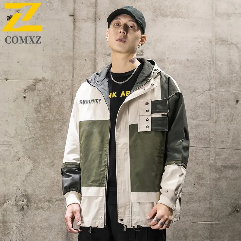 

COMXZ Valley уличная куртка, свободная классическая куртка 2025 года, ветрозащитная легкая велосипедная куртка с цветными блоками, модная мужская одежда, куртка