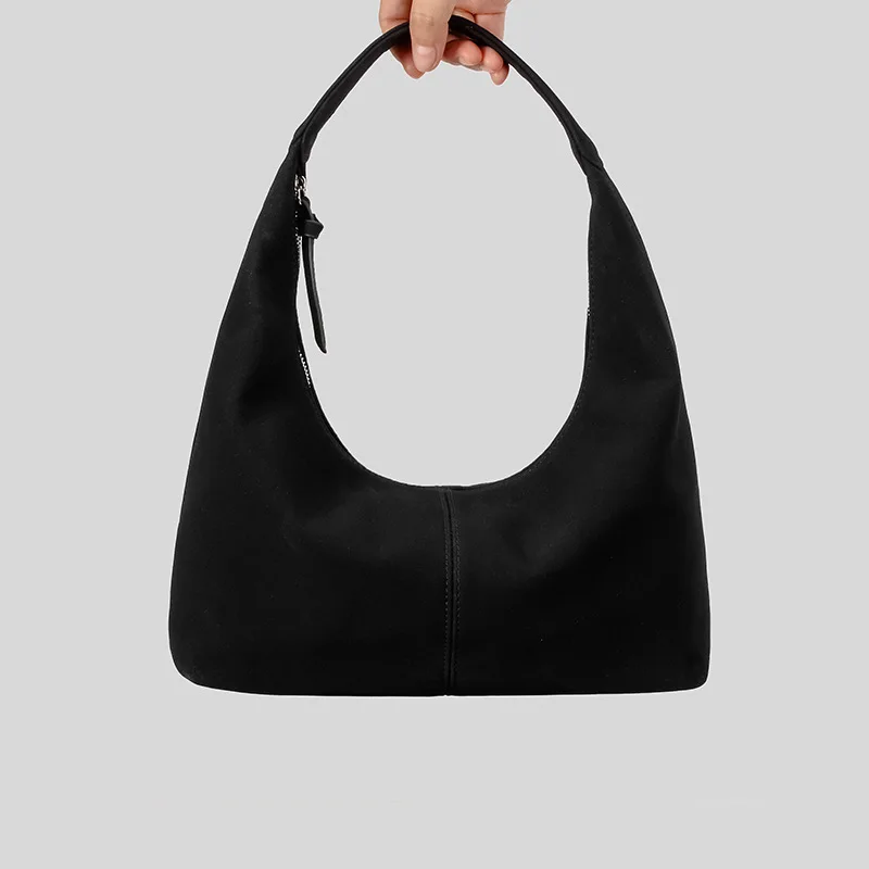 

Fashion Faux Suede Underarm Bag 2025 Autumn and Winter New Maillard Women Shoulder Bags Simple Lady Handbags